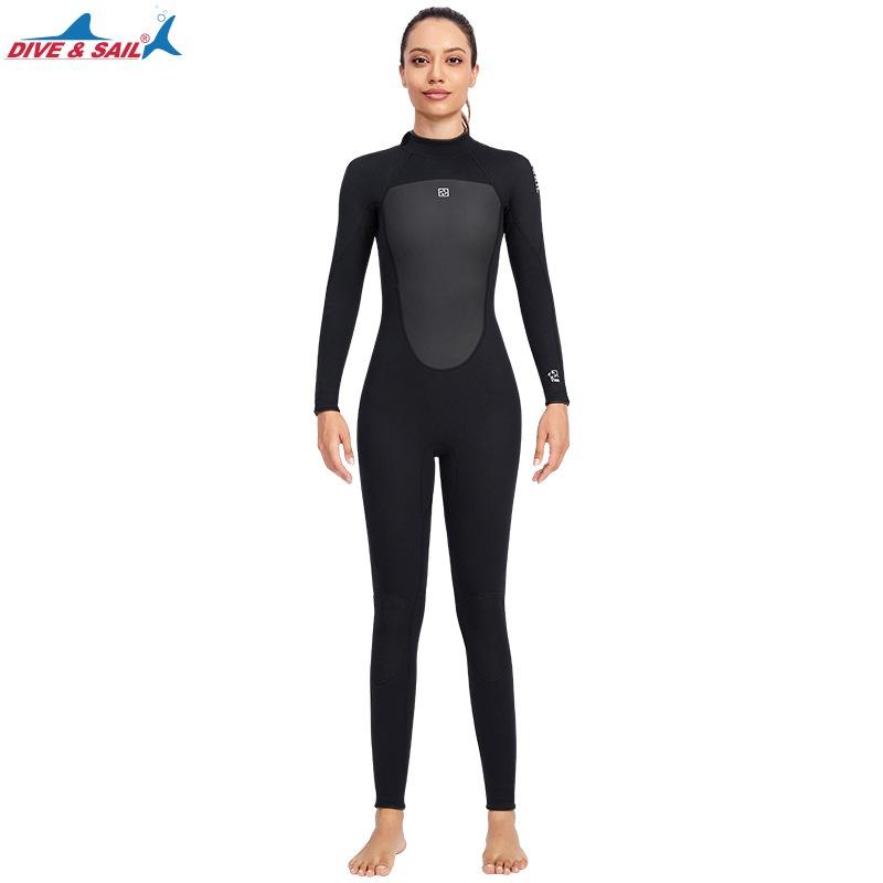 北極熊戶外運動 DIVE&SAIL新款3MM潛水服 加厚保暖 冬季戶外衝浪服 防曬浮潛連體 長袖防水母衣-細節圖8