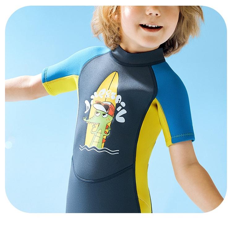 北極熊戶外用品 新款2.5MM兒童潛水服 保暖連體潛水服 短袖潛水濕衣 中大童防寒浮潛衝浪服-細節圖9