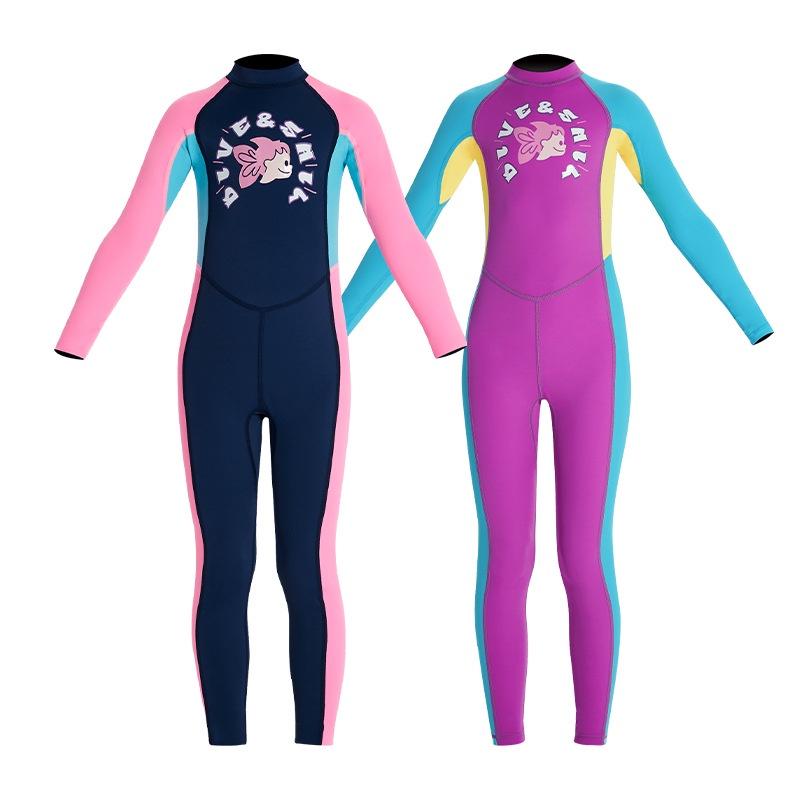 北極熊戶外用品 DIVE&SAIL兒童泳衣 速乾長袖 連體防曬潛水衣 浮潛水母游泳衝浪泳裝-細節圖6