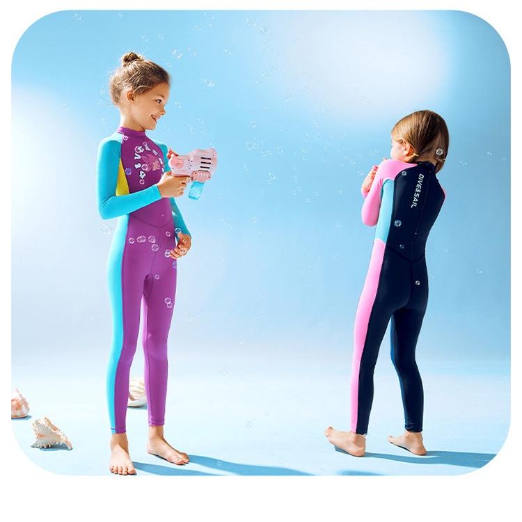 北極熊戶外用品 DIVE&SAIL兒童泳衣 速乾長袖 連體防曬潛水衣 浮潛水母游泳衝浪泳裝-細節圖7