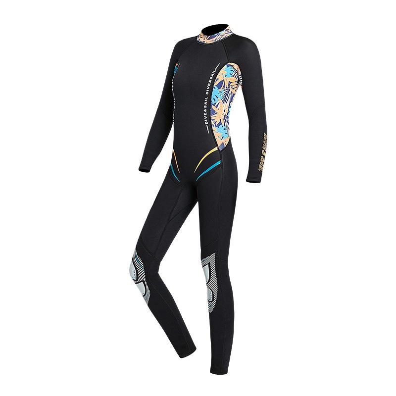 北極熊戶外運動 新款3MM 潛水衣 女連體 長袖 加厚潛水服 防寒濕衣 保暖衝浪泳衣 防曬防水母 衝浪潛水-細節圖5