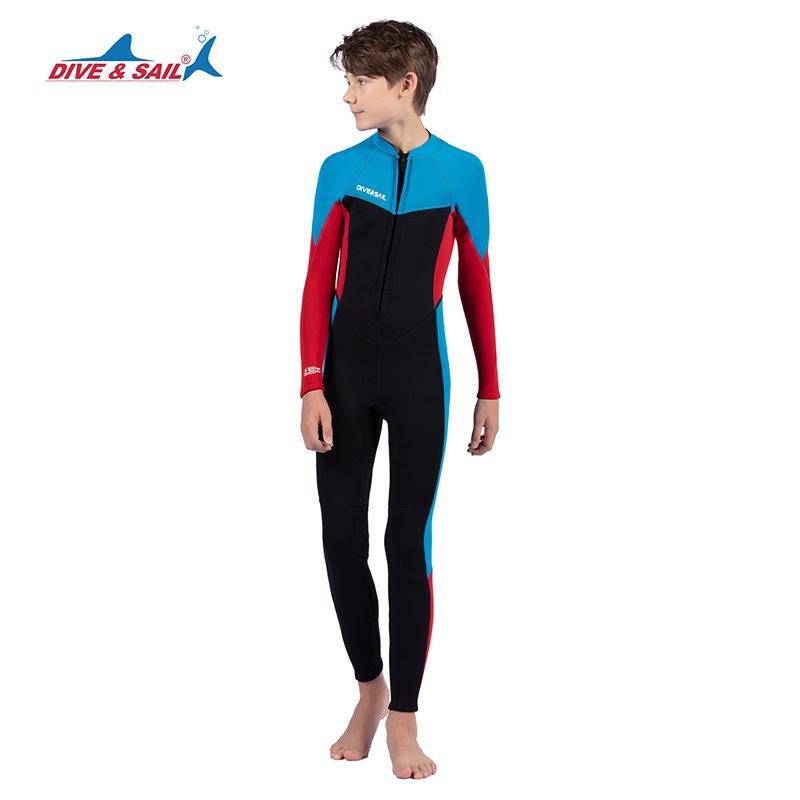 北極熊戶外用品 水母服  2.5MM潛水服 防寒衣 大童潛水服長袖連體潛水服 保暖浮潛衣 青少年衝浪冬泳衣-細節圖5