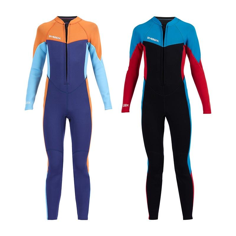 北極熊戶外用品 水母服  2.5MM潛水服 防寒衣 大童潛水服長袖連體潛水服 保暖浮潛衣 青少年衝浪冬泳衣-細節圖6