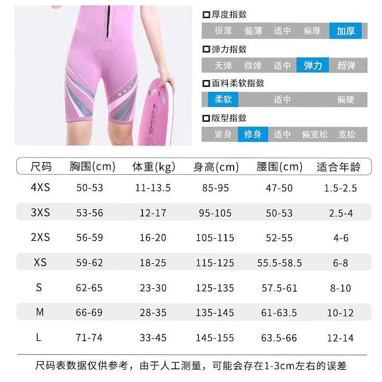 北極熊戶外用品 短袖韓版 2.5mm防寒衣 兒童潜水服 冬泳衣連體 保暖 浮潛 女童浮潜衝浪服 防曬 漂流泳裝-細節圖3