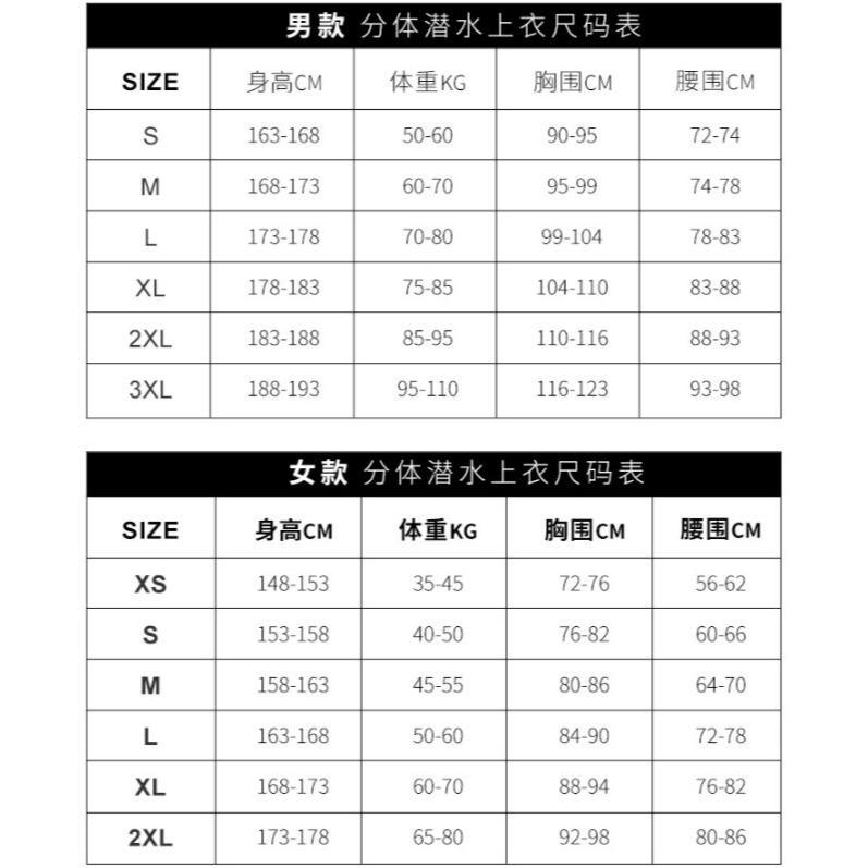 北極熊戶外運動 DIVE&SAIL潛水服1.5mm分体 保暖潛水衣 长袖防晒浮潛冲浪 防水母游泳衣-細節圖3