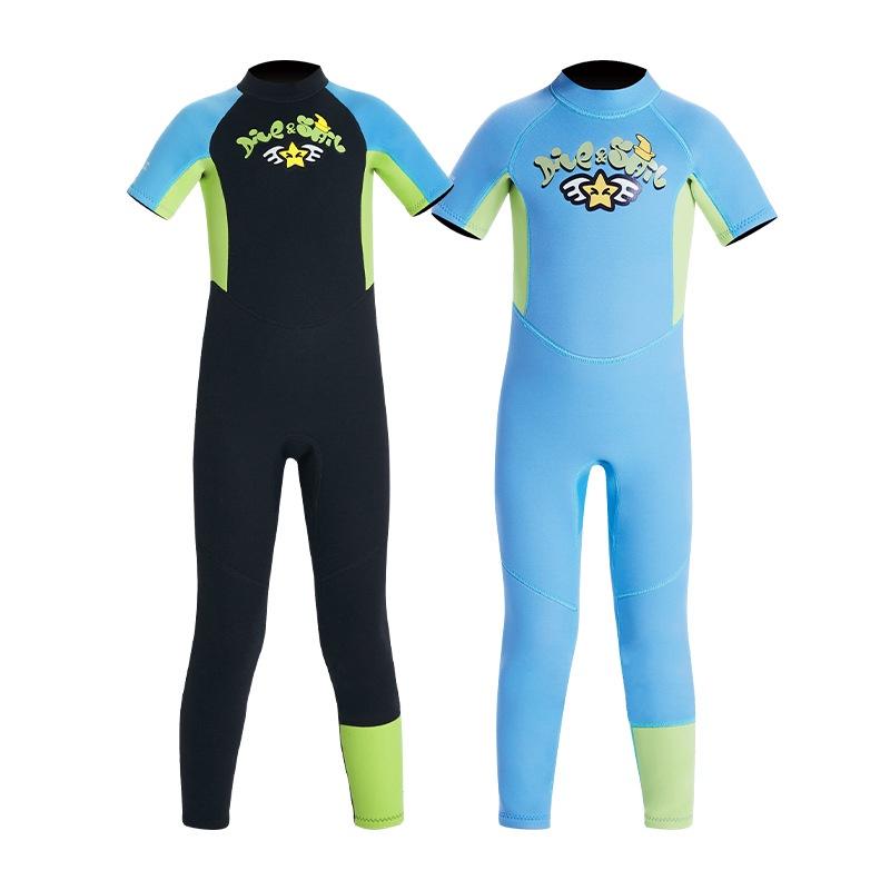 北極熊戶外用品 2.5mm兒童潛水服 男短袖連體衝浪衣 中大童浮潛衣 水母服 游泳保暖服 潛水衣-細節圖6