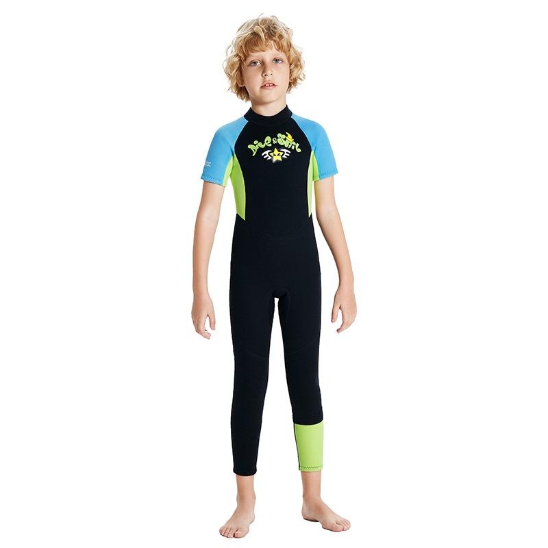 北極熊戶外用品 2.5mm兒童潛水服 男短袖連體衝浪衣 中大童浮潛衣 水母服 游泳保暖服 潛水衣-細節圖7