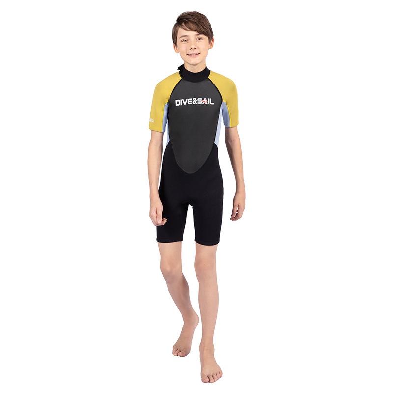 北極熊戶外用品  青少年潛水服 2.5mm潛水服 DIVE&SAIL 保暖連體短袖潛水衣 衝浪服 青少年衝浪游泳浮潛服-細節圖7