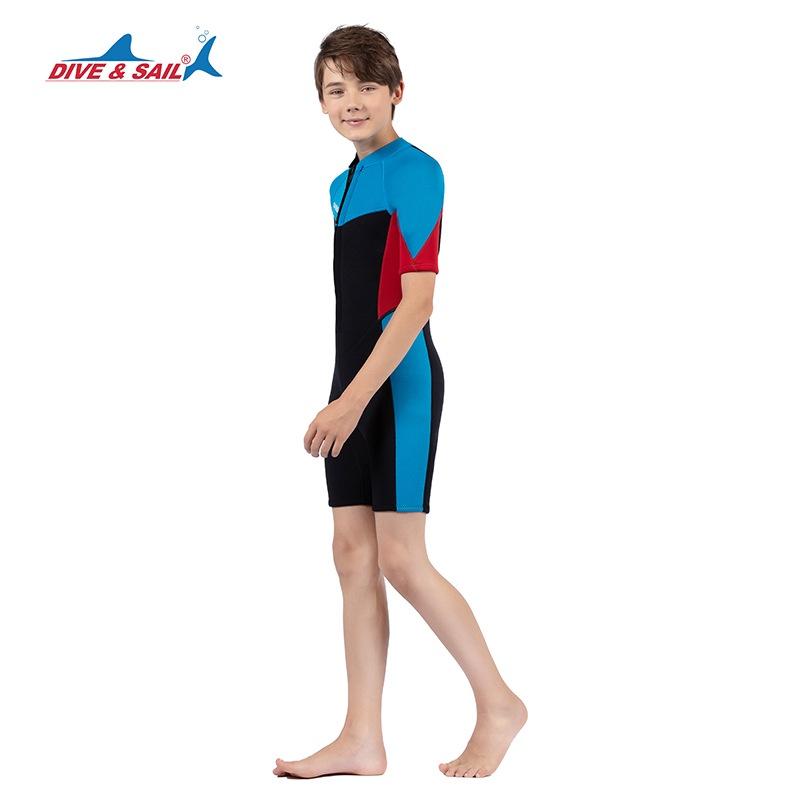 北極熊戶外用品 青少年潛水服 DIVE&SAIL兒童潛水服 2.5MM前開連體保暖潛水衣 大童防寒衣 浮潛衝浪衣-細節圖5