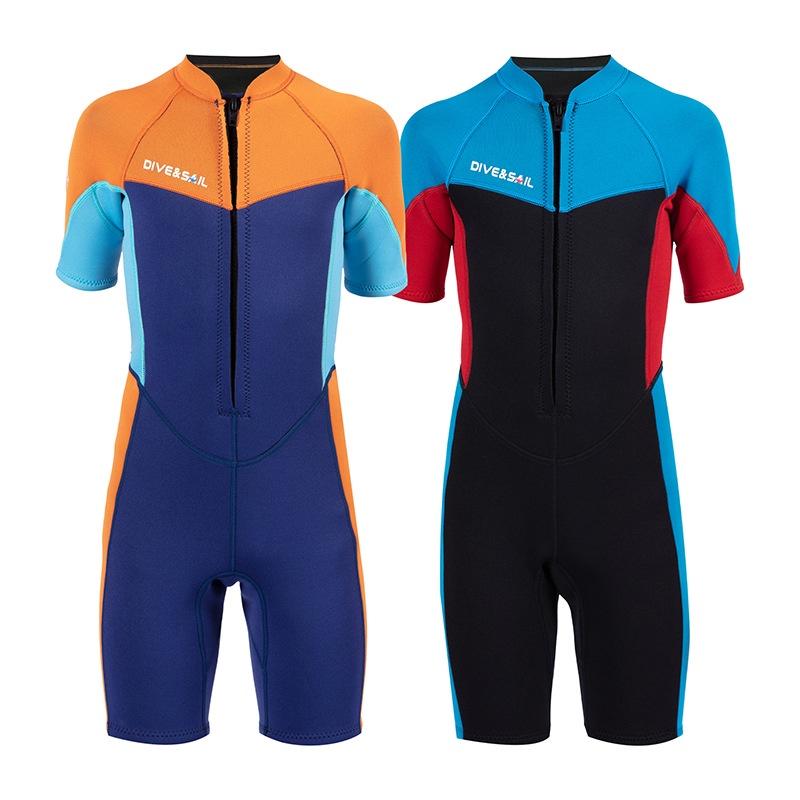 北極熊戶外用品 青少年潛水服 DIVE&SAIL兒童潛水服 2.5MM前開連體保暖潛水衣 大童防寒衣 浮潛衝浪衣-細節圖6