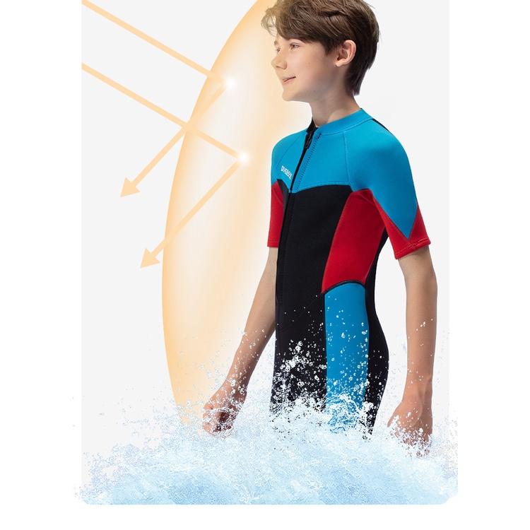 北極熊戶外用品 青少年潛水服 DIVE&SAIL兒童潛水服 2.5MM前開連體保暖潛水衣 大童防寒衣 浮潛衝浪衣-細節圖8