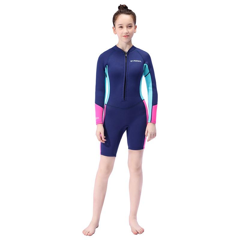 北極熊戶外用品 潛水服 DIVE&SAIL青少年潛水服 2.5MM連體保暖浮潛衣 女衝浪服 游泳防寒潛水衣-細節圖8