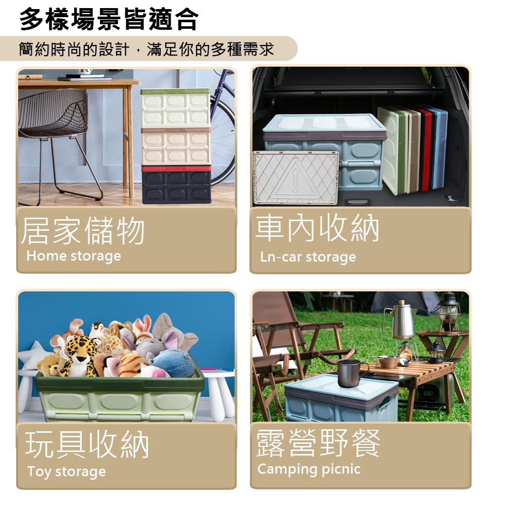 現貨 快速出貨 ｜ 多功能 折疊式 收納箱 四色任選 摺疊收納箱 露營收納箱-細節圖4