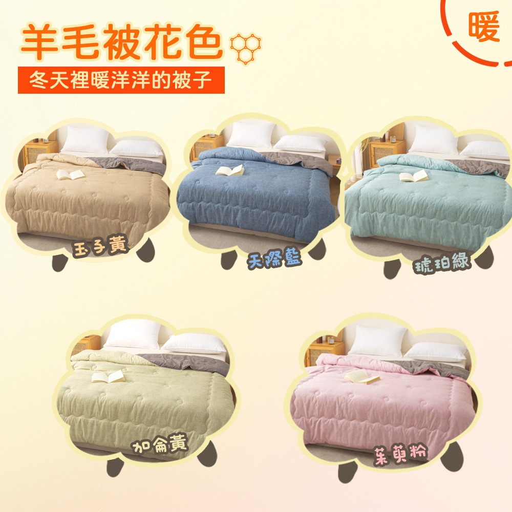 現貨 快速出貨｜ 雙色石墨烯羊毛被 棉被 能量被 台灣製 發熱被 棉被 被子 冬被 可水洗(2KG)-細節圖3