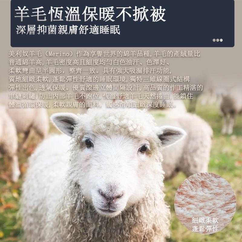 現貨 免運 ｜ 3KG皇家御璽100% 羊毛被 美利諾Merino 吸濕透氣 恆溫保暖 6x7尺 180x210cm-細節圖4