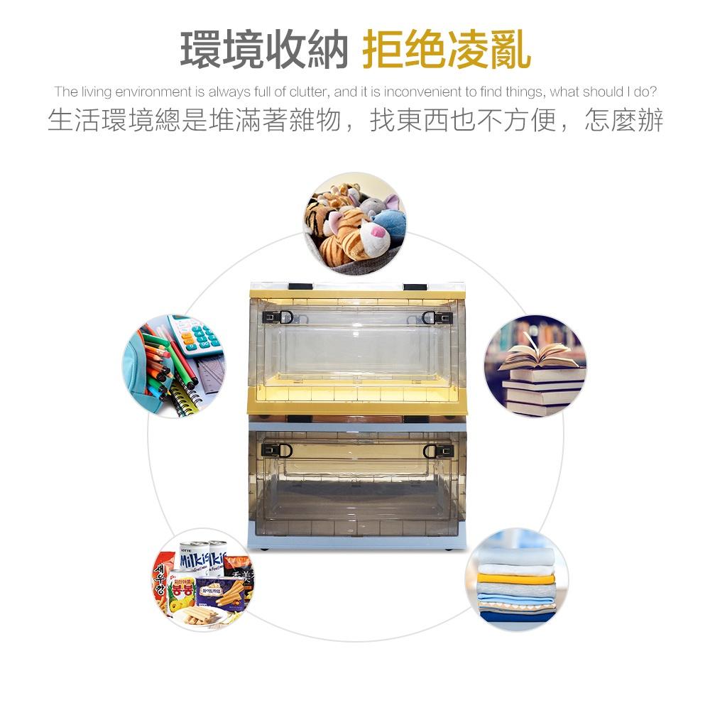 現貨 快速出貨 ｜ 三開式多功能摺疊收納箱 34L 三開式摺疊收納箱 摺疊收納箱 收納箱-細節圖3