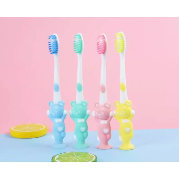 兒童牙刷 軟毛 刷頭 牙刷 吸盤站立 動物牙刷  可愛牙刷 4入為一組-細節圖4