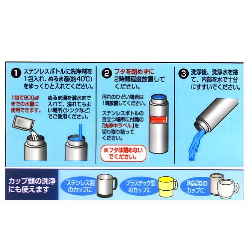日本 不動化學 不鏽鋼保溫瓶清洗劑  C-1549 5gx5-細節圖2