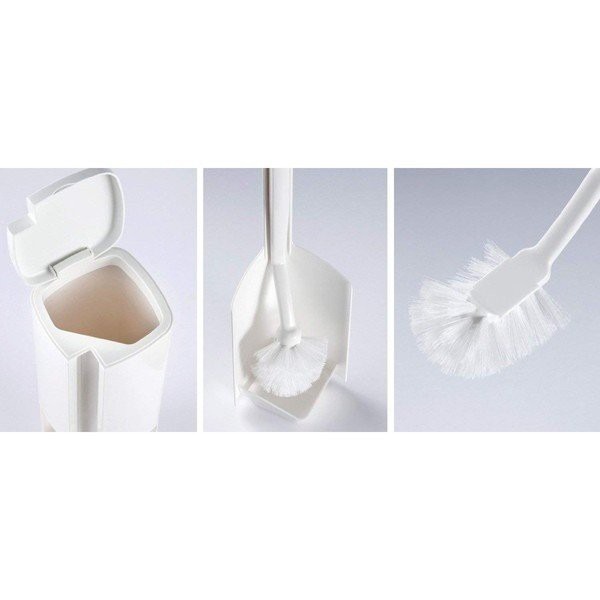 日本 小久保 馬桶刷 附閉蓋式收納座 垃圾桶與馬桶刷組-細節圖4