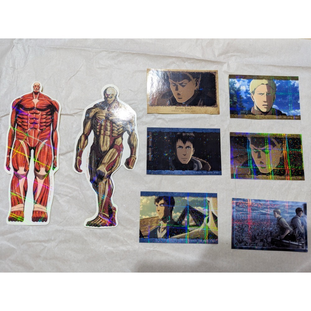 《進擊的巨人》萬代一番賞～牆外的世界～G、H賞3D貼紙組（艾連、米卡莎、阿爾敏、約翰、莎夏、漢吉、萊納、亞妮、貝爾托特）-規格圖6