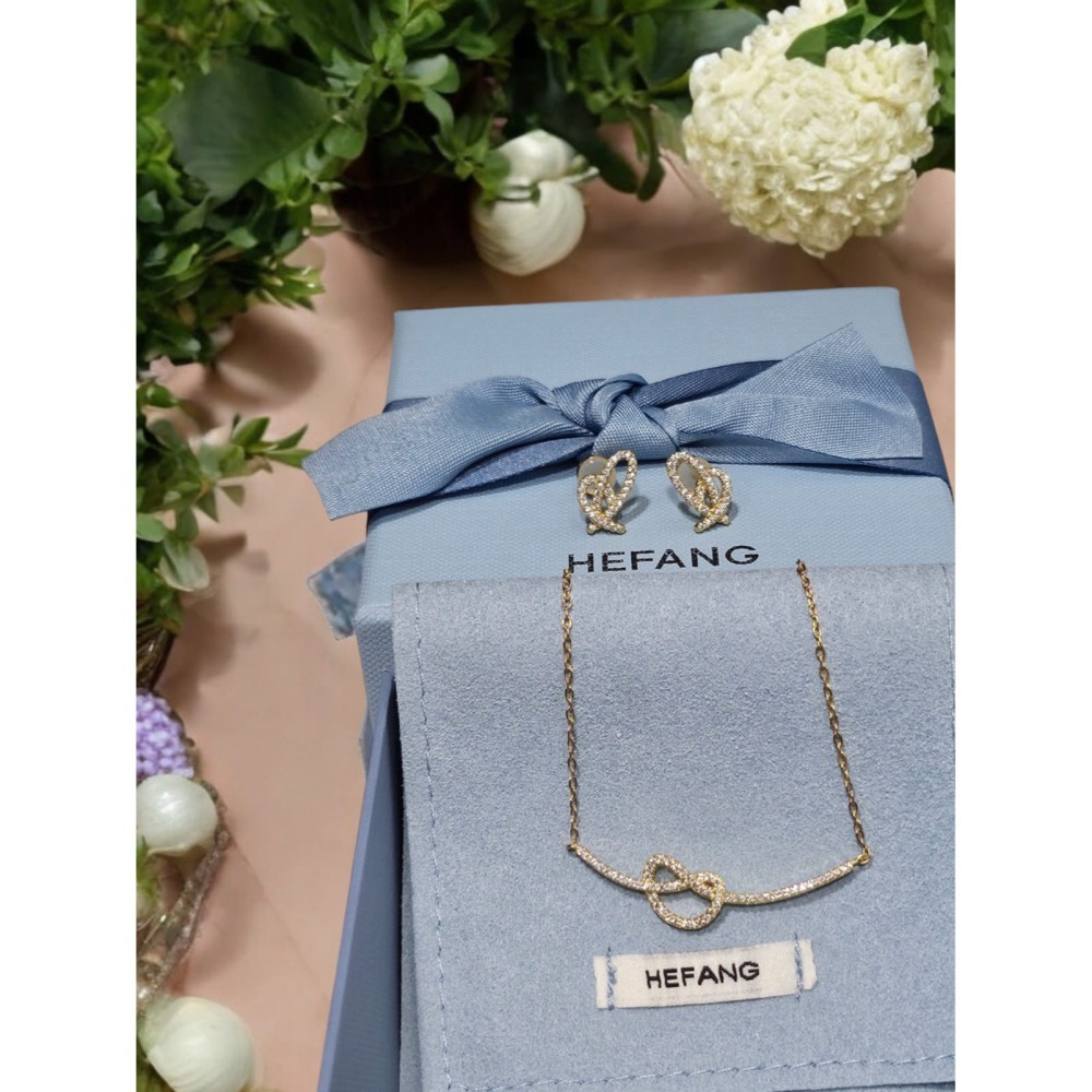 Hefang 絲帶蝴蝶結項鍊-細節圖4