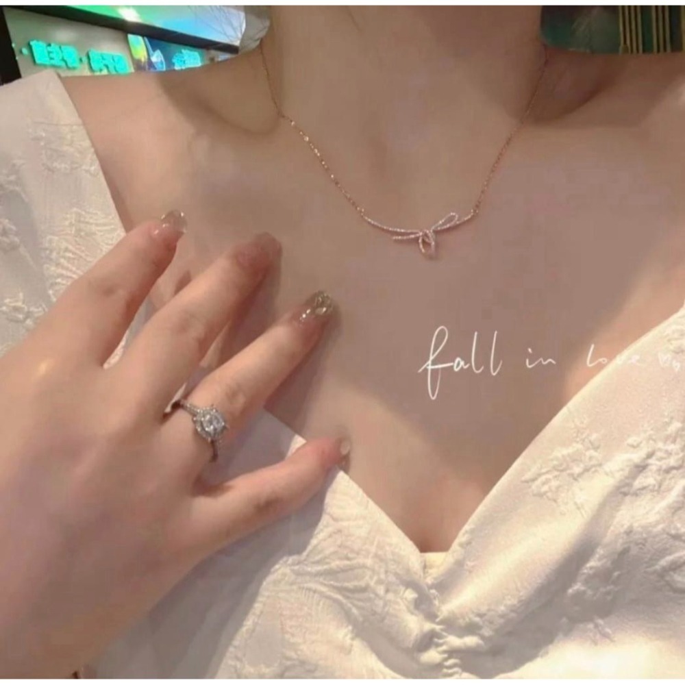 Hefang 絲帶蝴蝶結項鍊-細節圖5