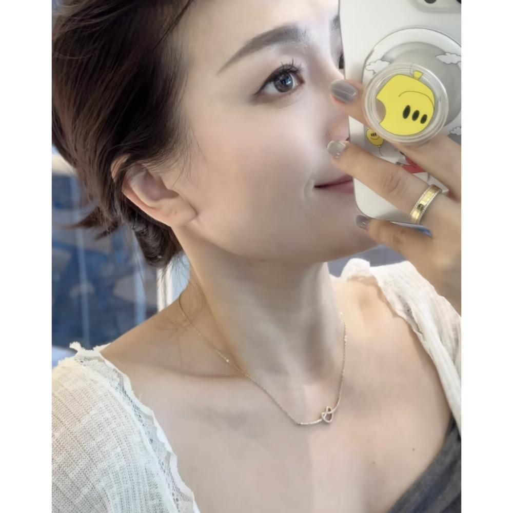 Hefan 愛心結鎖骨鍊-細節圖2