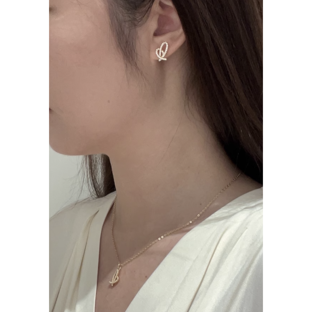 Hefan 甜心結耳釘-細節圖4