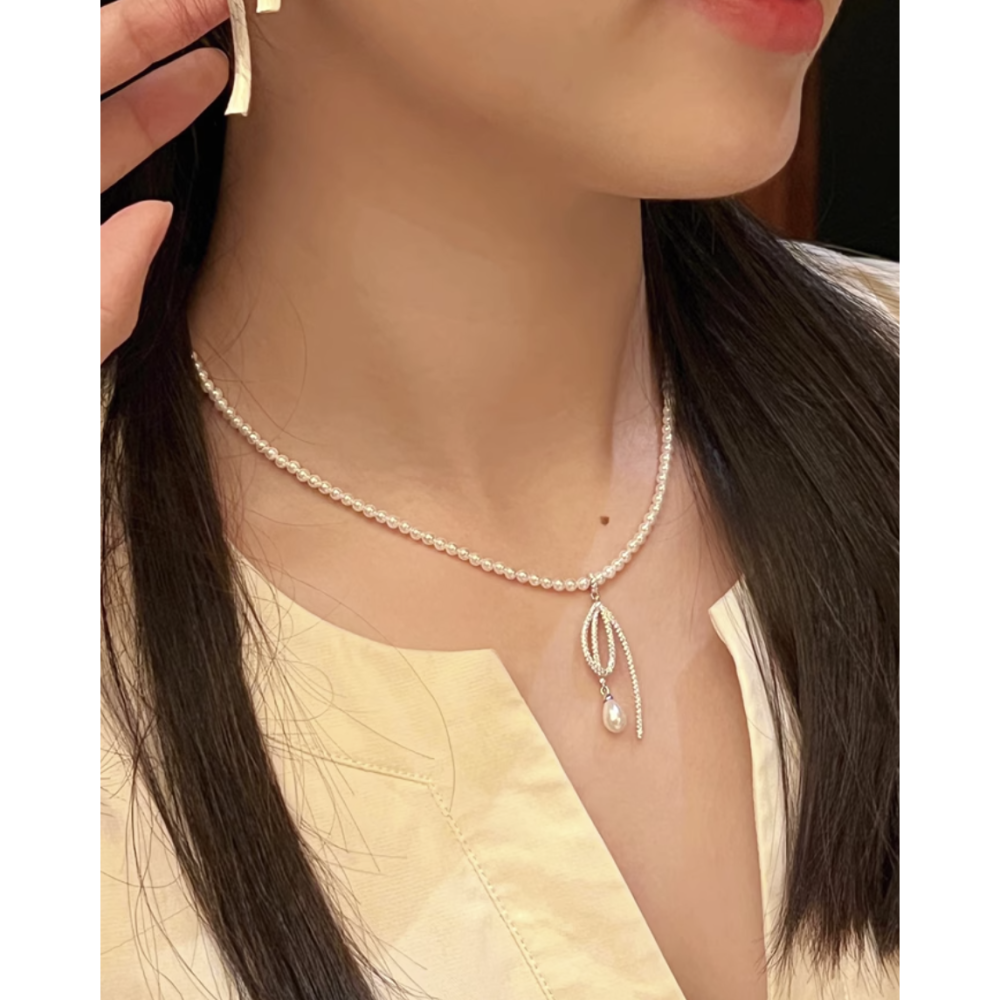 Hefang水滴玫瑰項鍊-細節圖3