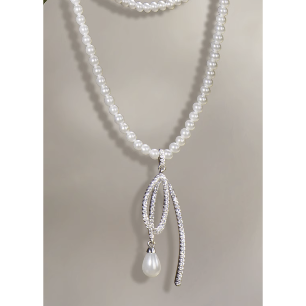 Hefang水滴玫瑰項鍊-細節圖5