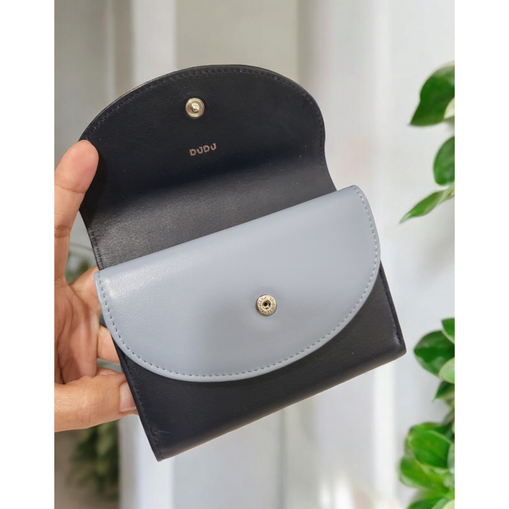 義大利品牌DUDŪ 真皮配色中長夾-細節圖2