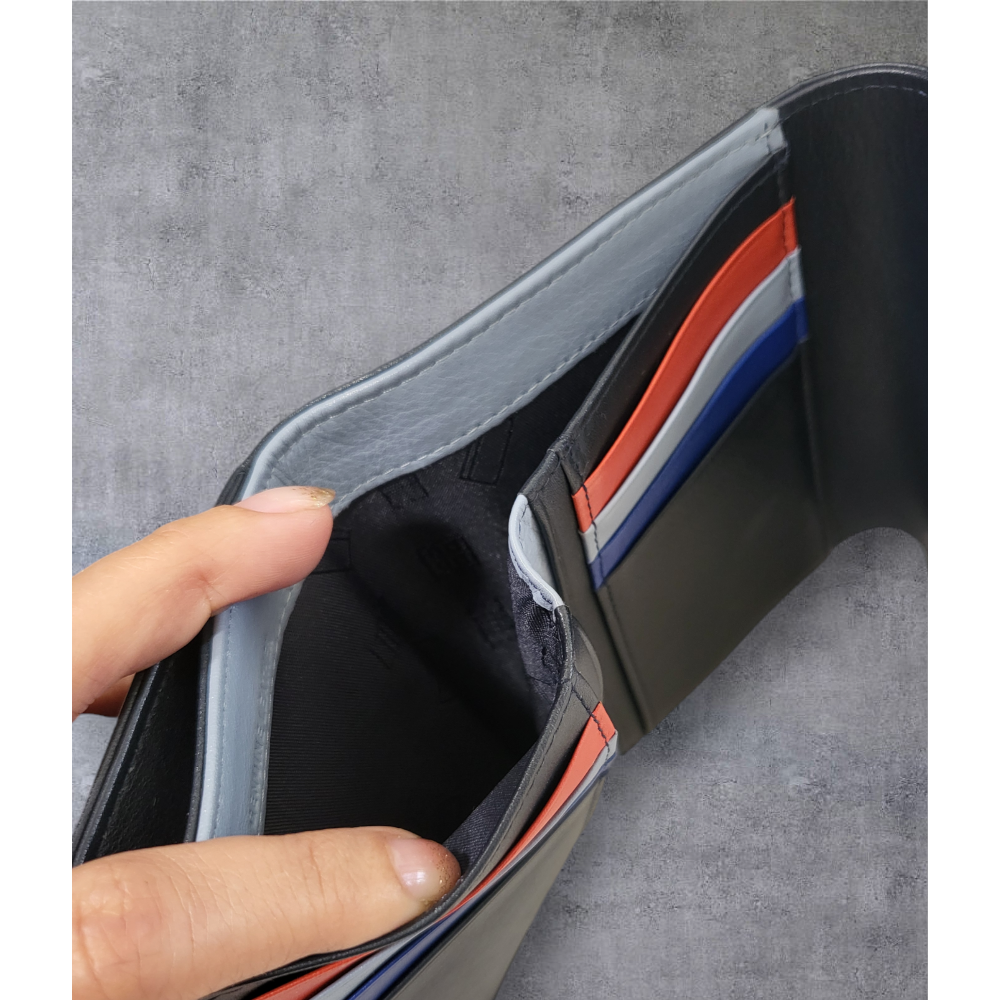 義大利品牌DUDŪ 真皮配色中長夾-細節圖5