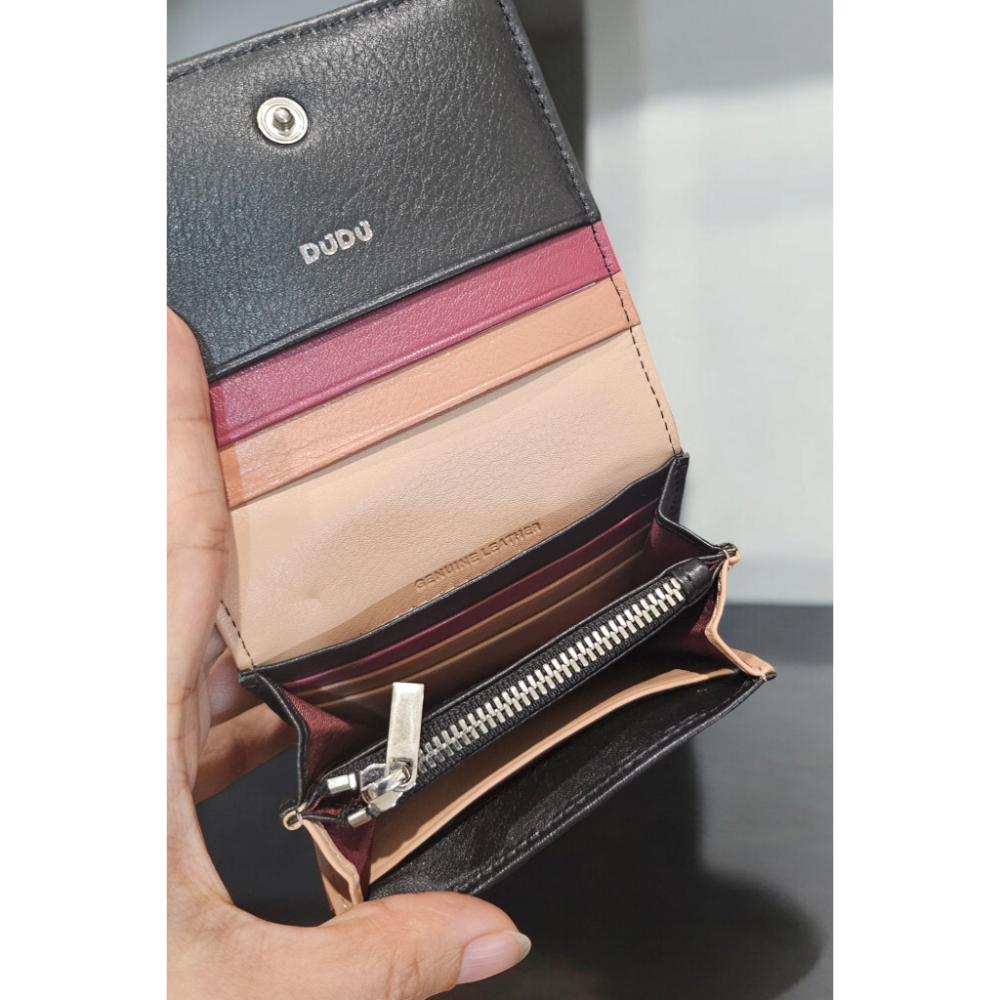 義大利品牌DUDŪ小牛皮配色短夾-細節圖2