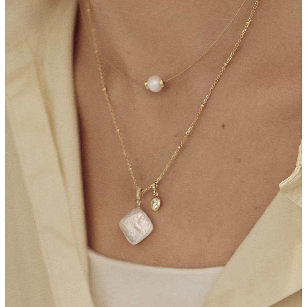 Hefang 棉花糖珍珠項鍊-細節圖2