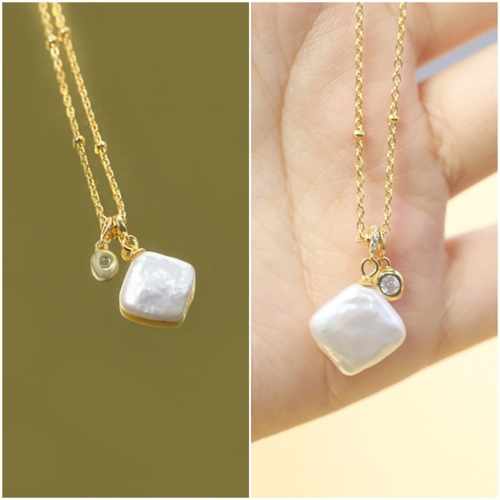 Hefang 棉花糖珍珠項鍊-細節圖4