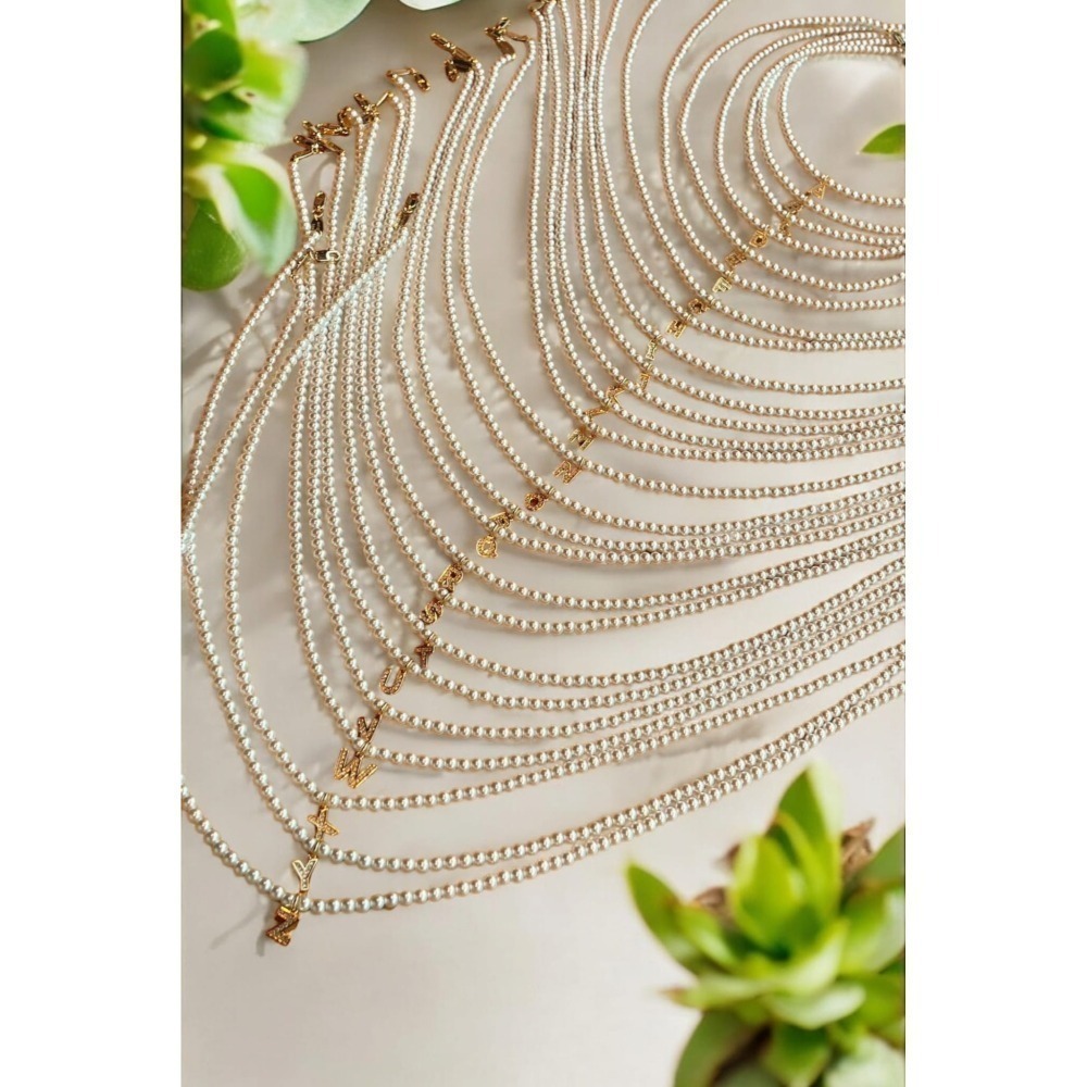 小珍珠字母項鍊-細節圖2