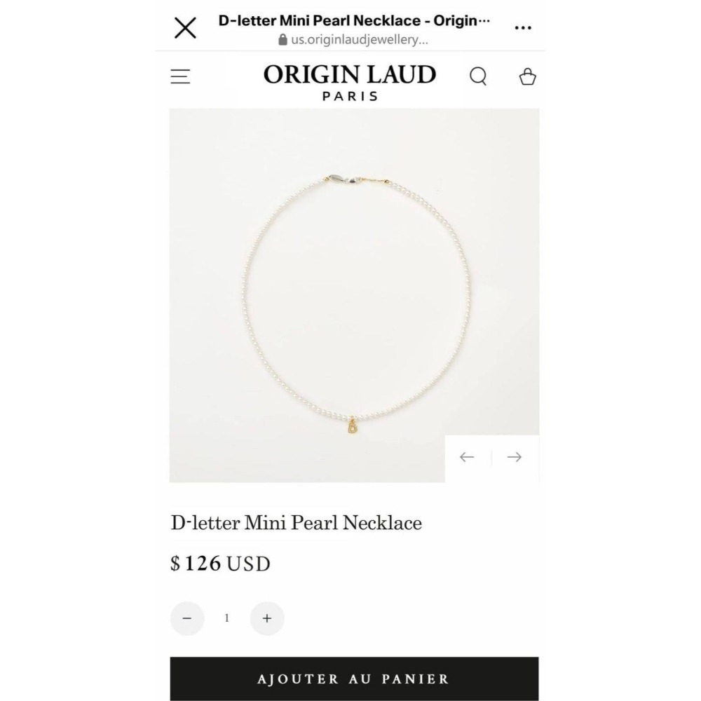 小珍珠字母項鍊-細節圖3