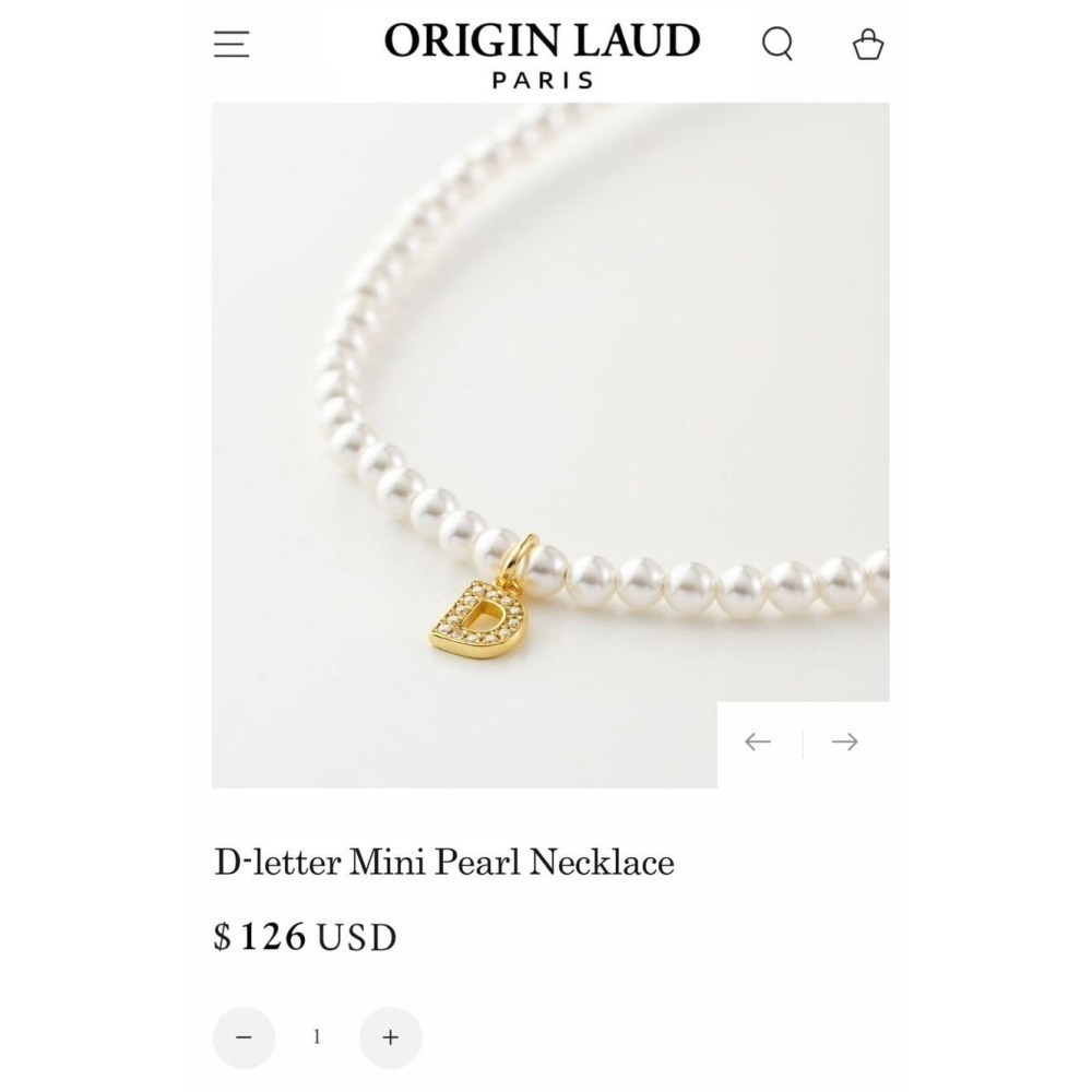 小珍珠字母項鍊-細節圖4