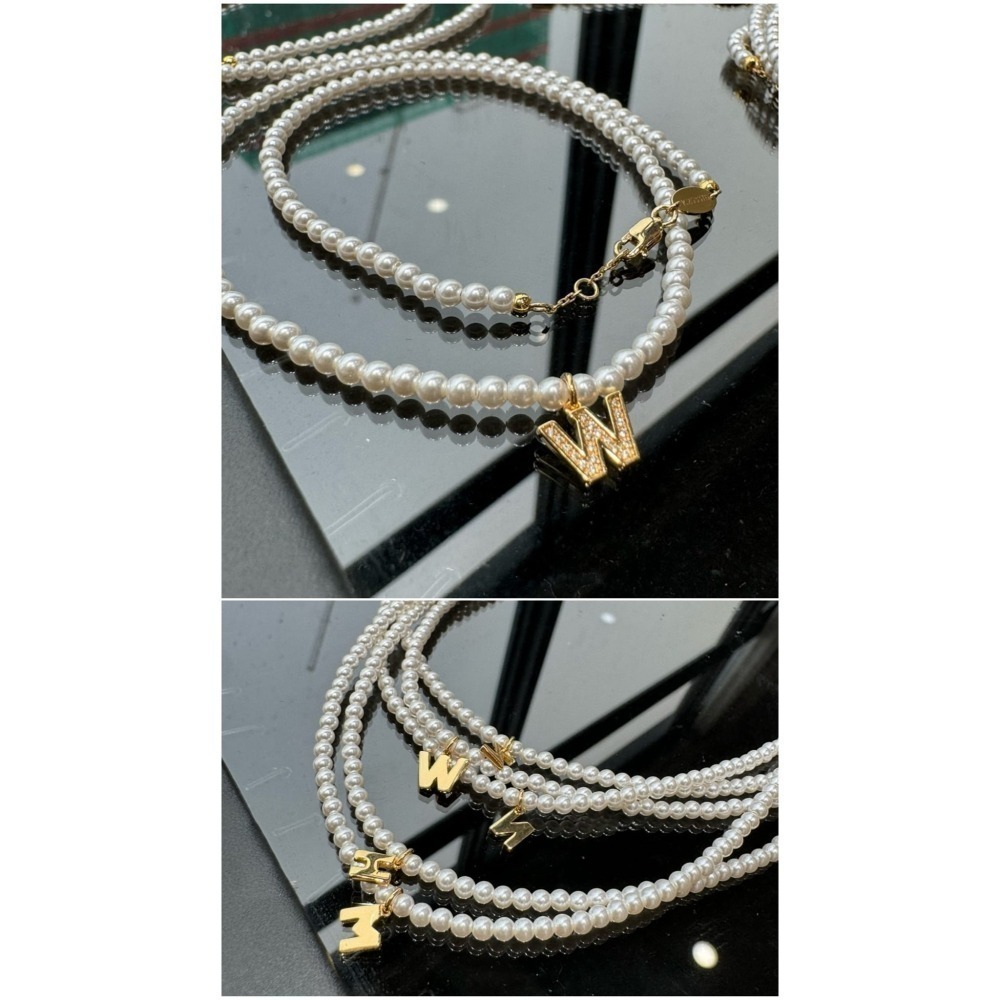 小珍珠字母項鍊-細節圖5