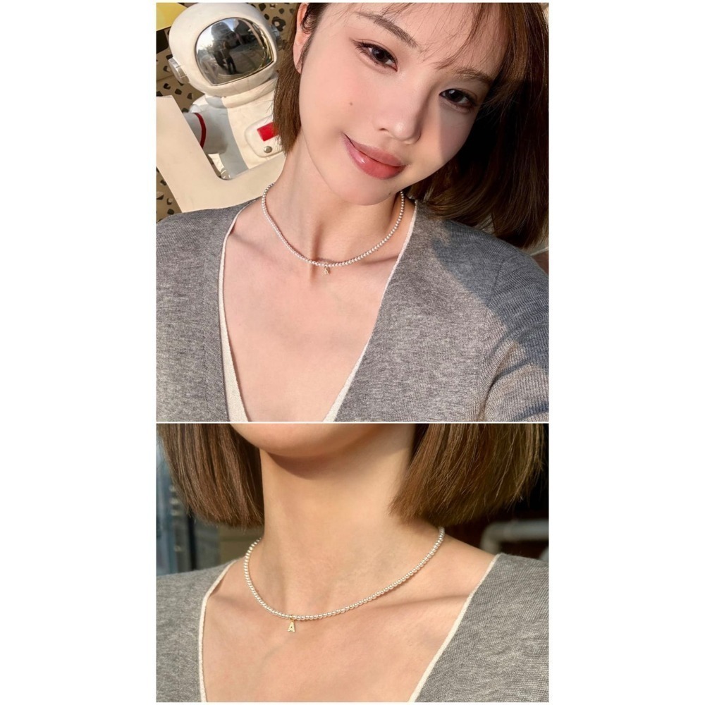 小珍珠字母項鍊-細節圖6