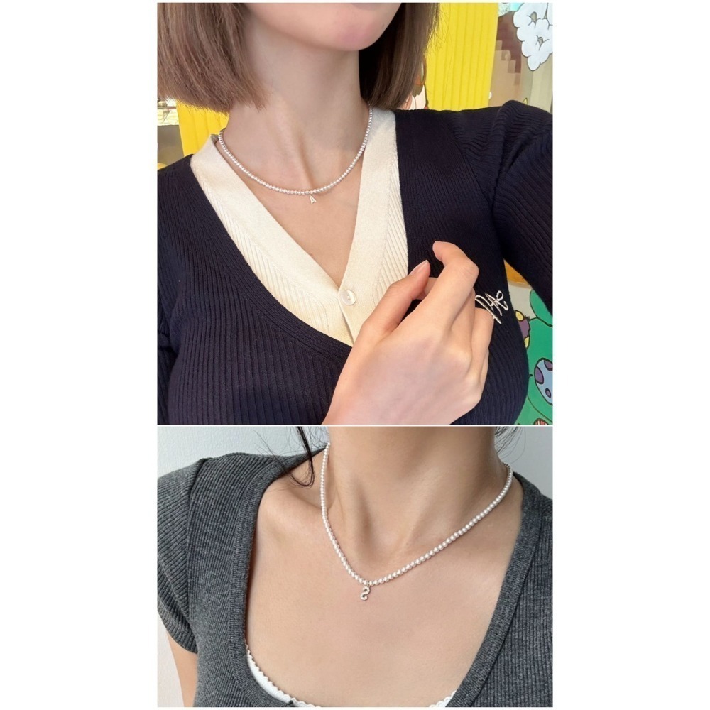 小珍珠字母項鍊-細節圖7