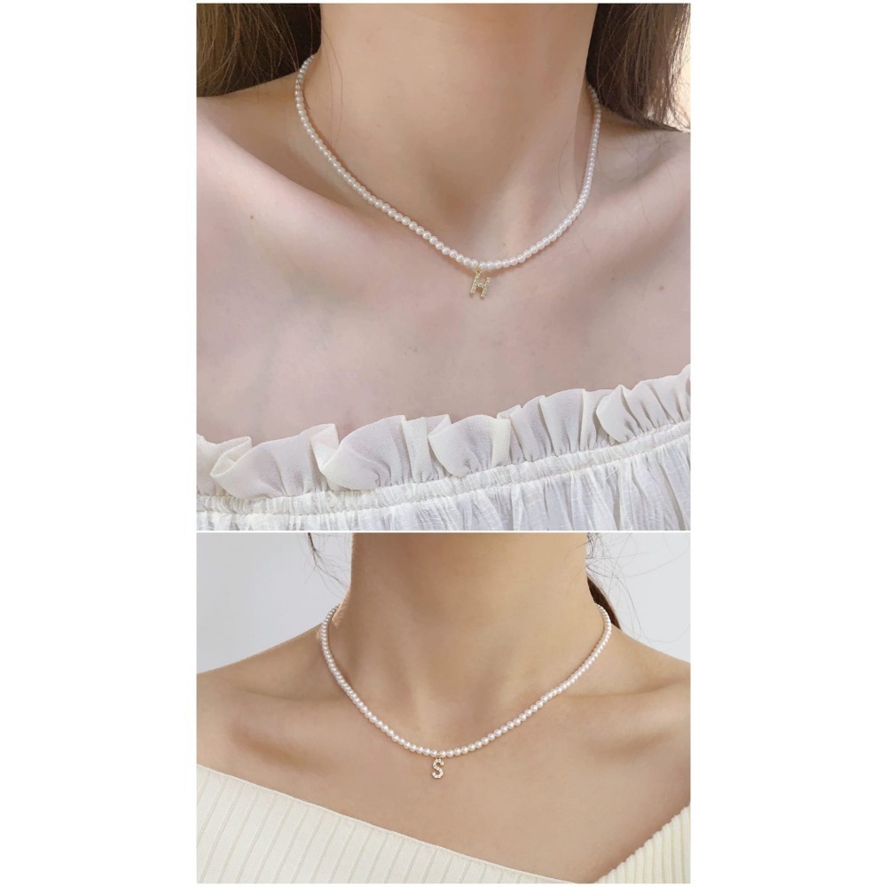 小珍珠字母項鍊-細節圖8