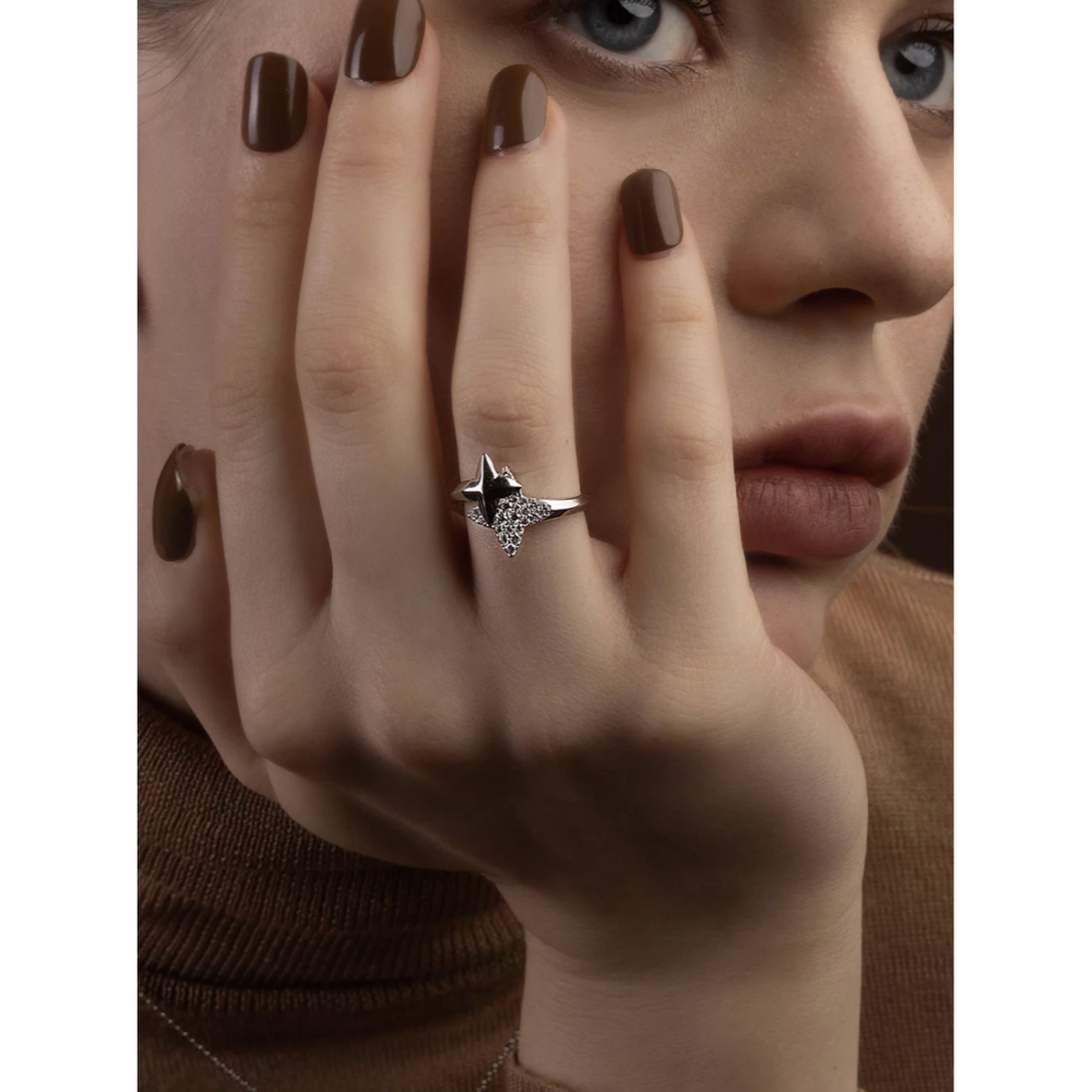 apm monoco 六芒星銀色戒指-細節圖3