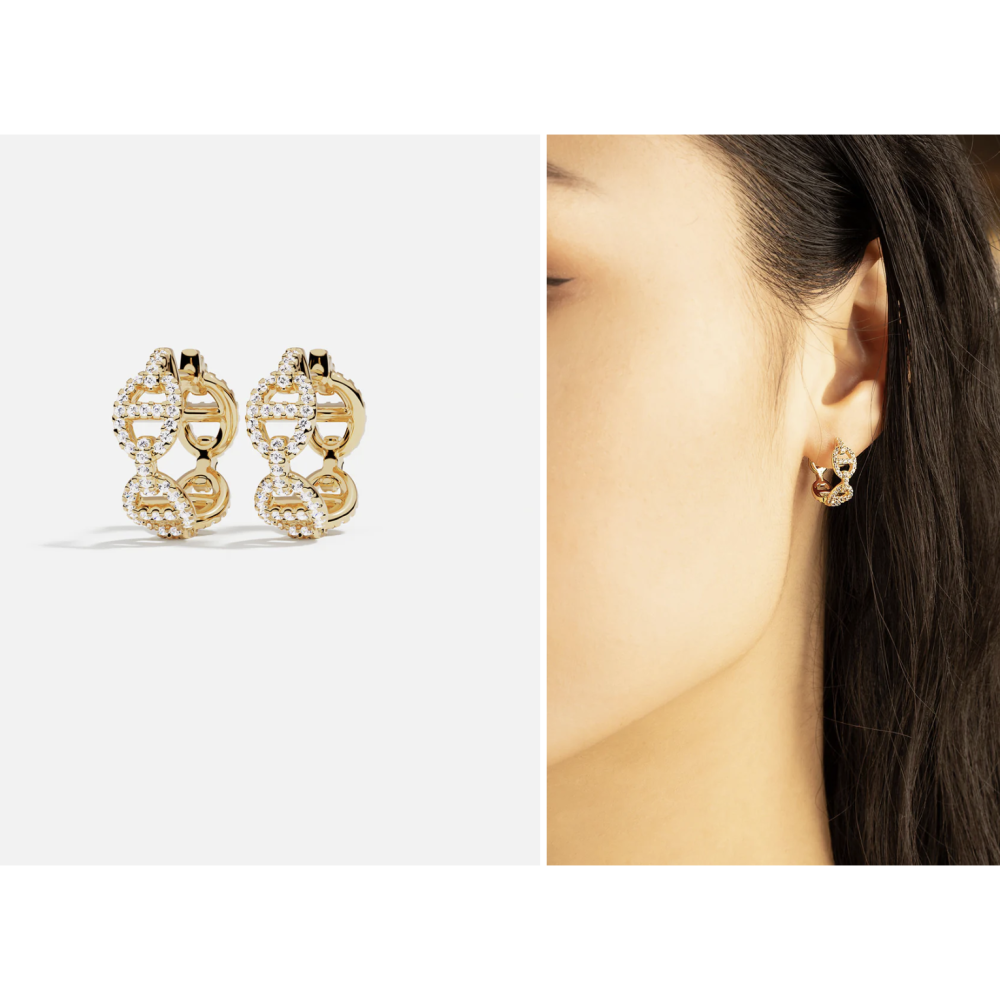 Apm 圈形鍊環耳環-細節圖2