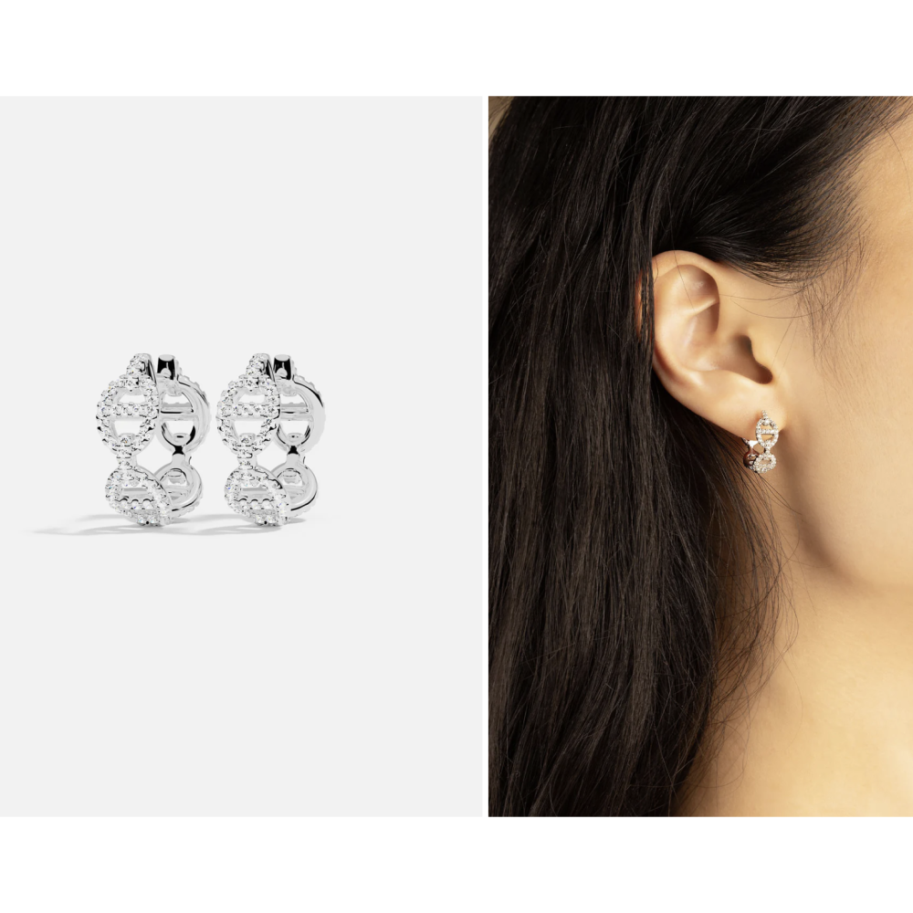 Apm 圈形鍊環耳環-細節圖3