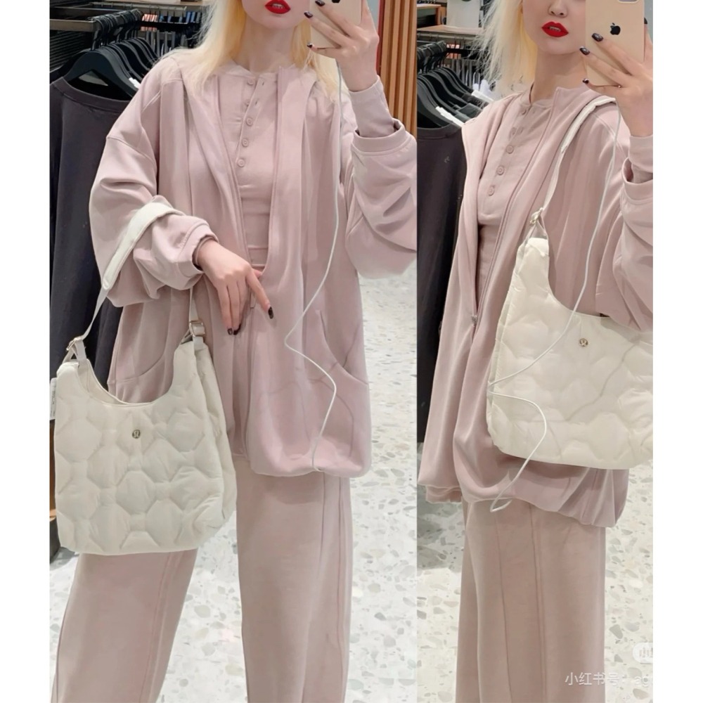 lulu lemon  / 繡縫衍hobo包/Quilty Pleasures 單肩包  迷你款 5L-細節圖2