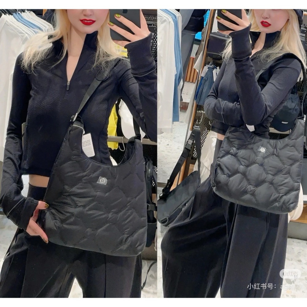 lulu lemon  / 繡縫衍hobo包/Quilty Pleasures 單肩包  迷你款 5L-細節圖3