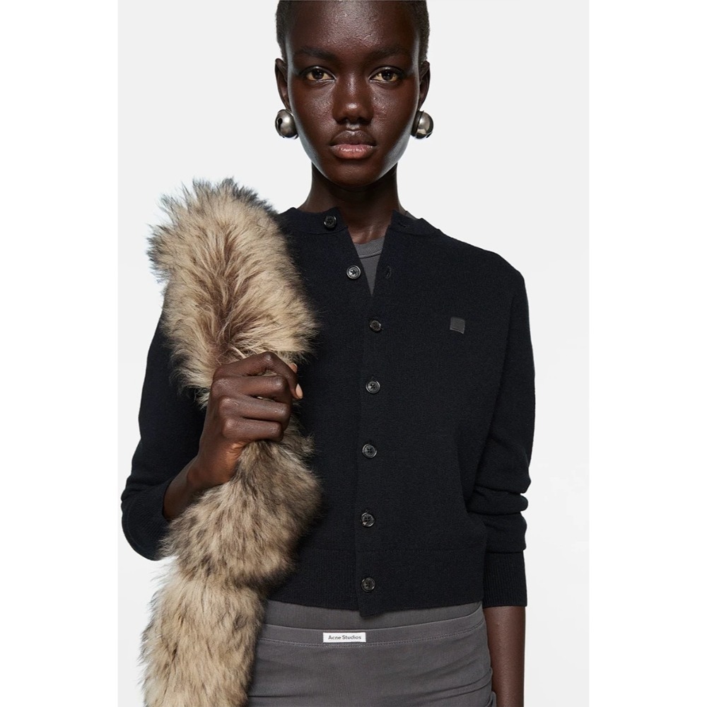 Acne studio /  笑臉開襟羊毛線衫-細節圖3