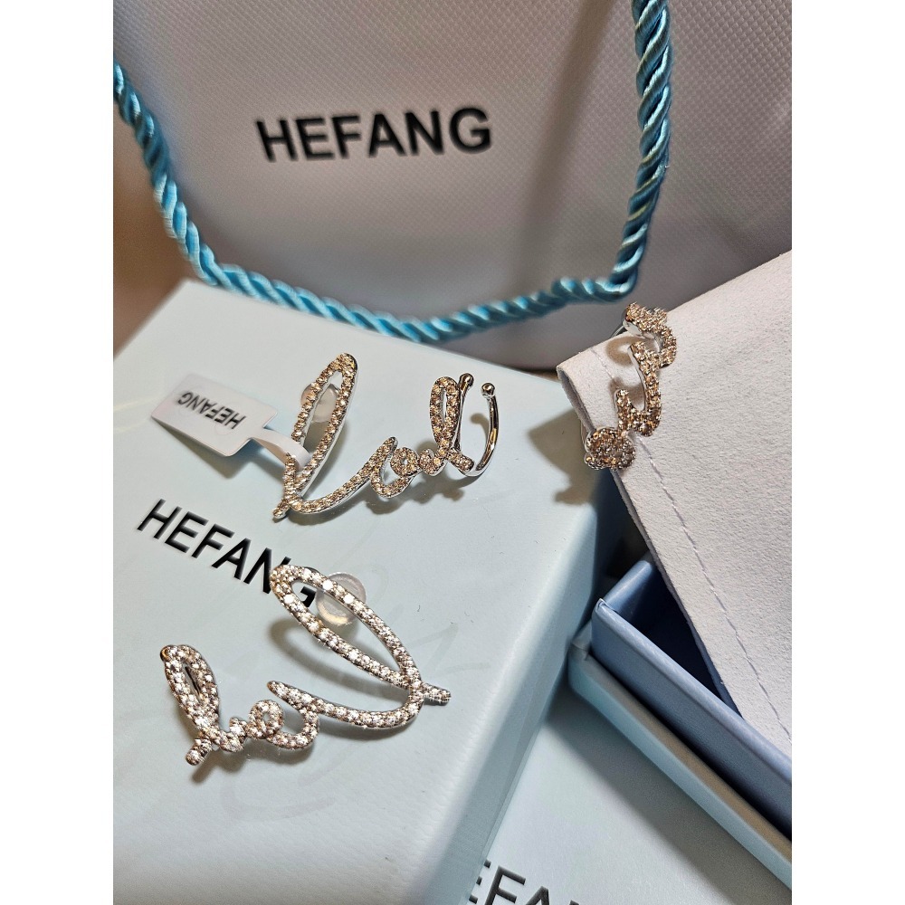 Hefang / LOVE耳扣耳環-細節圖2