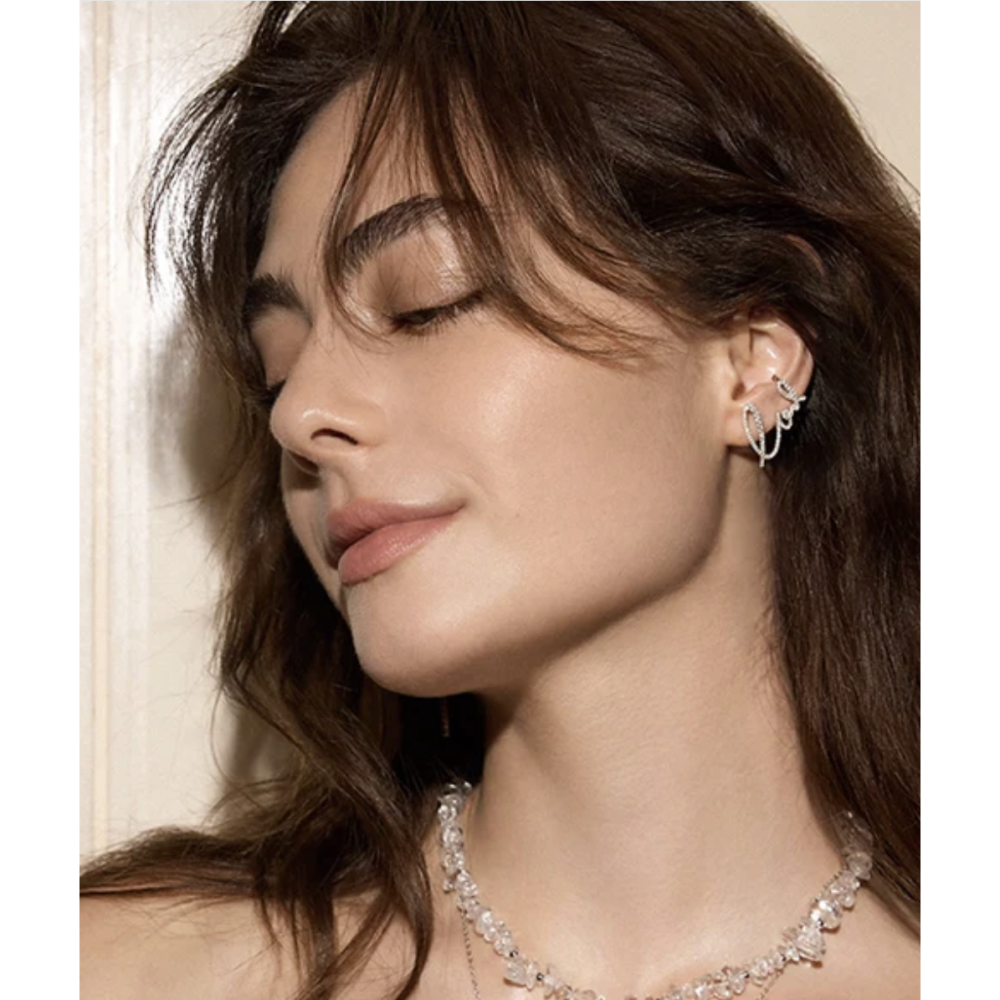 Hefang / LOVE耳扣耳環-細節圖3